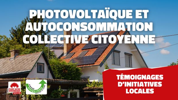 Photo d'un maison individuelle avec des panneaux PV sur le toit. PV et autoconsommation collective citoyenne : témoignages d'initiatives locales.