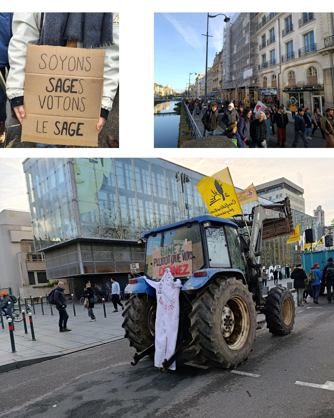 autres photos de la manifestation (pancartes, tracteurs...)
