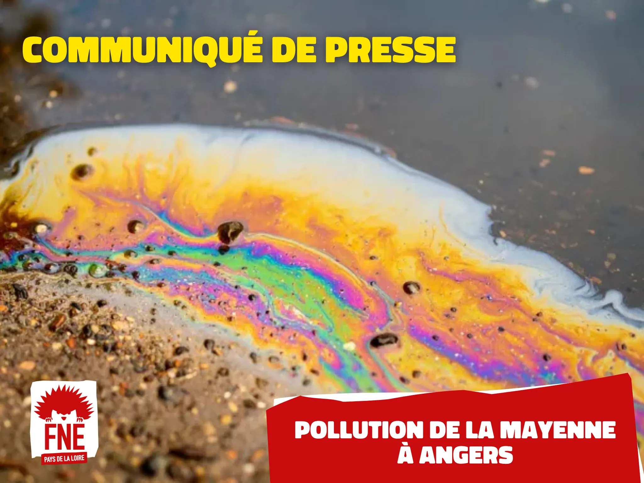 Irisation aux couleurs de l'arc-en-ciel sur de l'eau