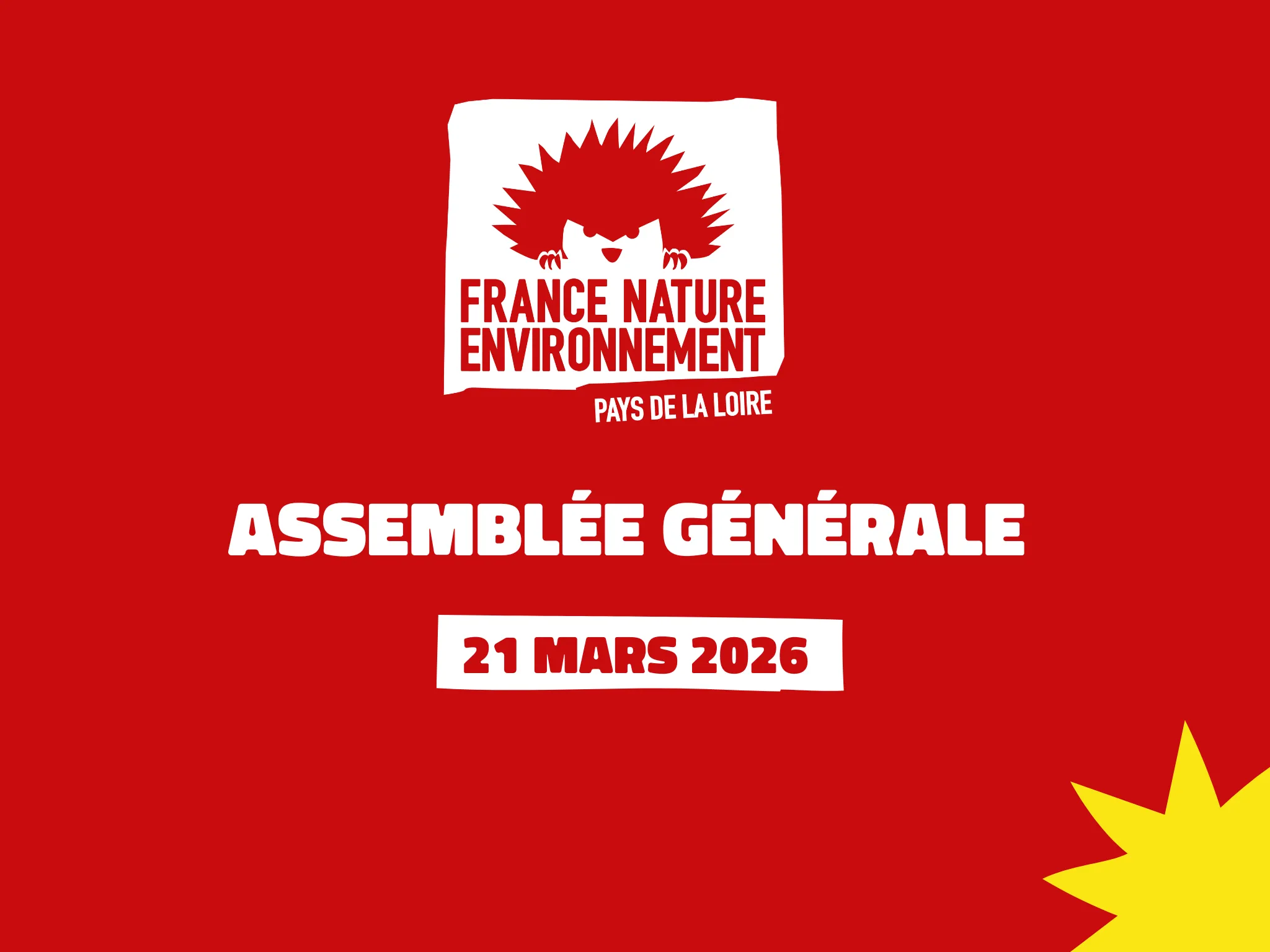 Assemblée générale de FNE Pays de la Loire - 21 mars 2026 au Mans