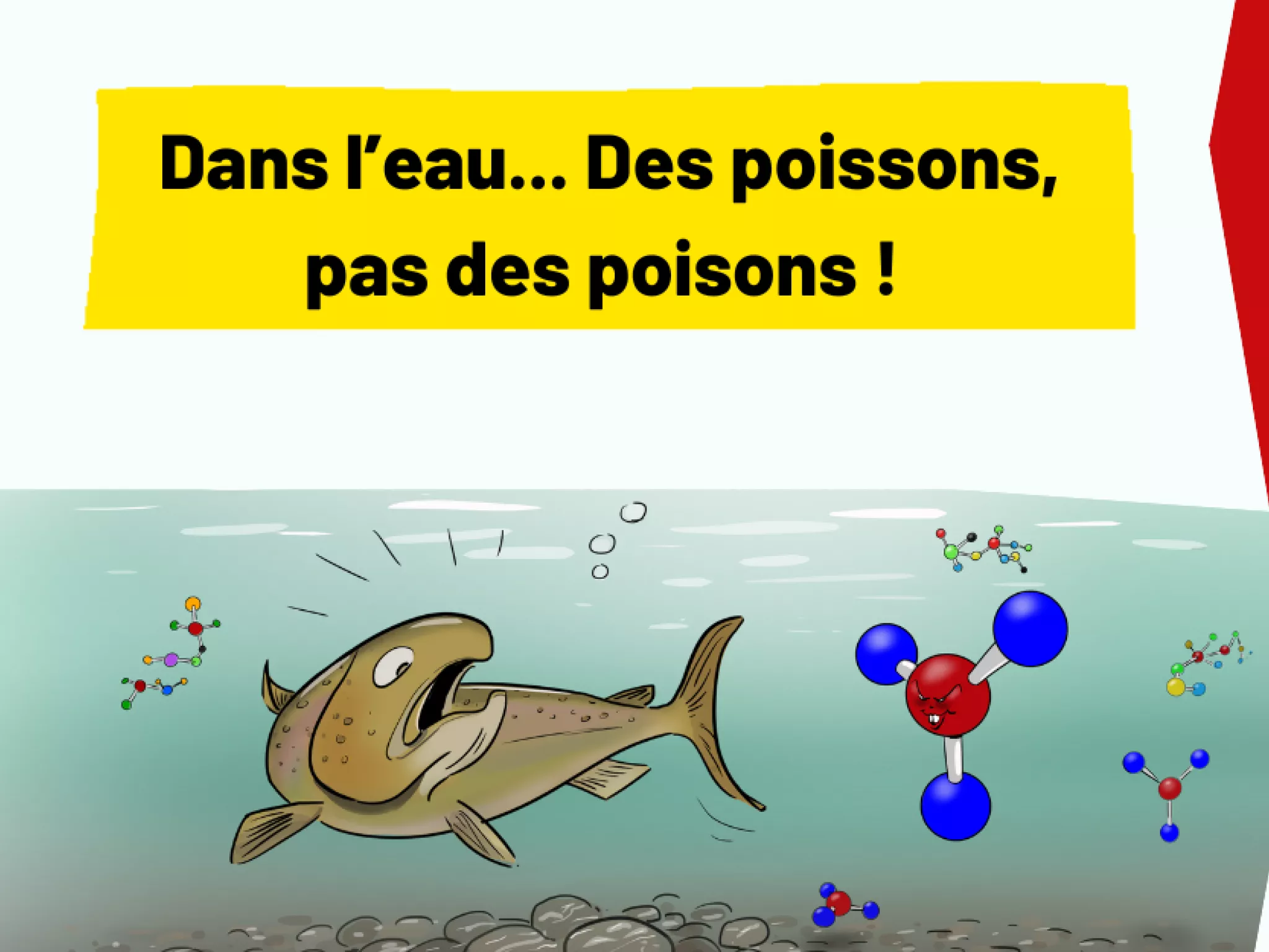 poisson apeuré par une molécule dans l'eau