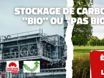 image coupée en deux entre une industrie et une prairie avec des arbres